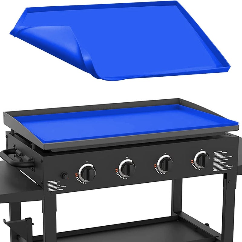 Protebox 36" Silicone Griddle Mat for Blackstone 36 Inch Grill, Heavy Duty Food Grade Silicone Griddle Cover, Protect Your Grill from Dirt & Rust All Year Round (Blue) - Image 1